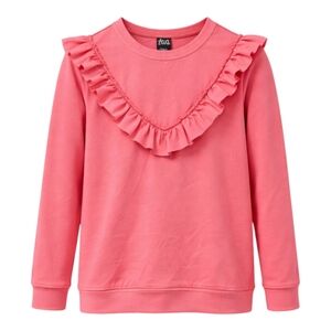 Tea Collection Ruffled Collar Feminine Sweatshirt Long Sleeve Top Girls Size 10